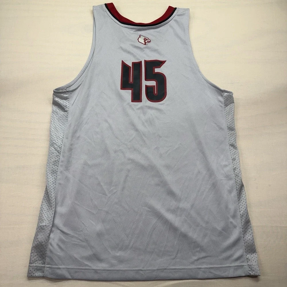 Adidas Louisville Cardinals The Ville #45 Jersey Mens M Gray HG2886 Basketball